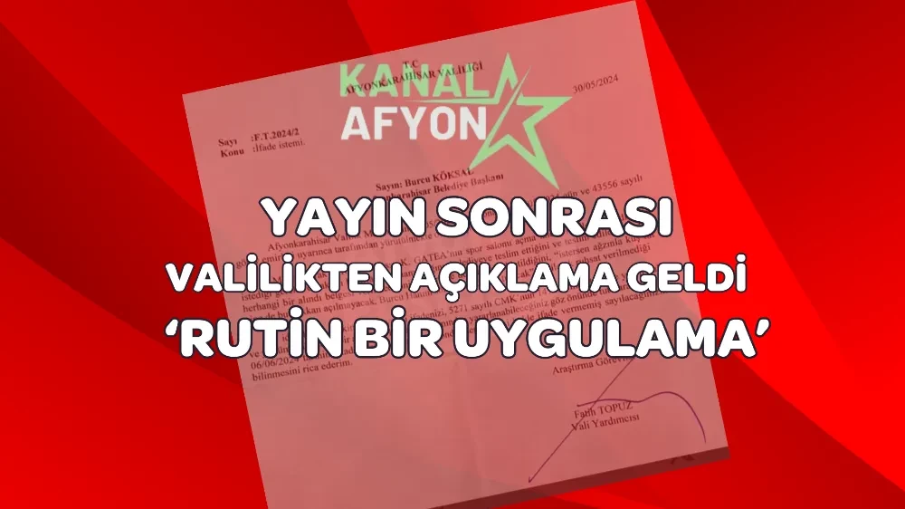 Valilikten açıklama: 